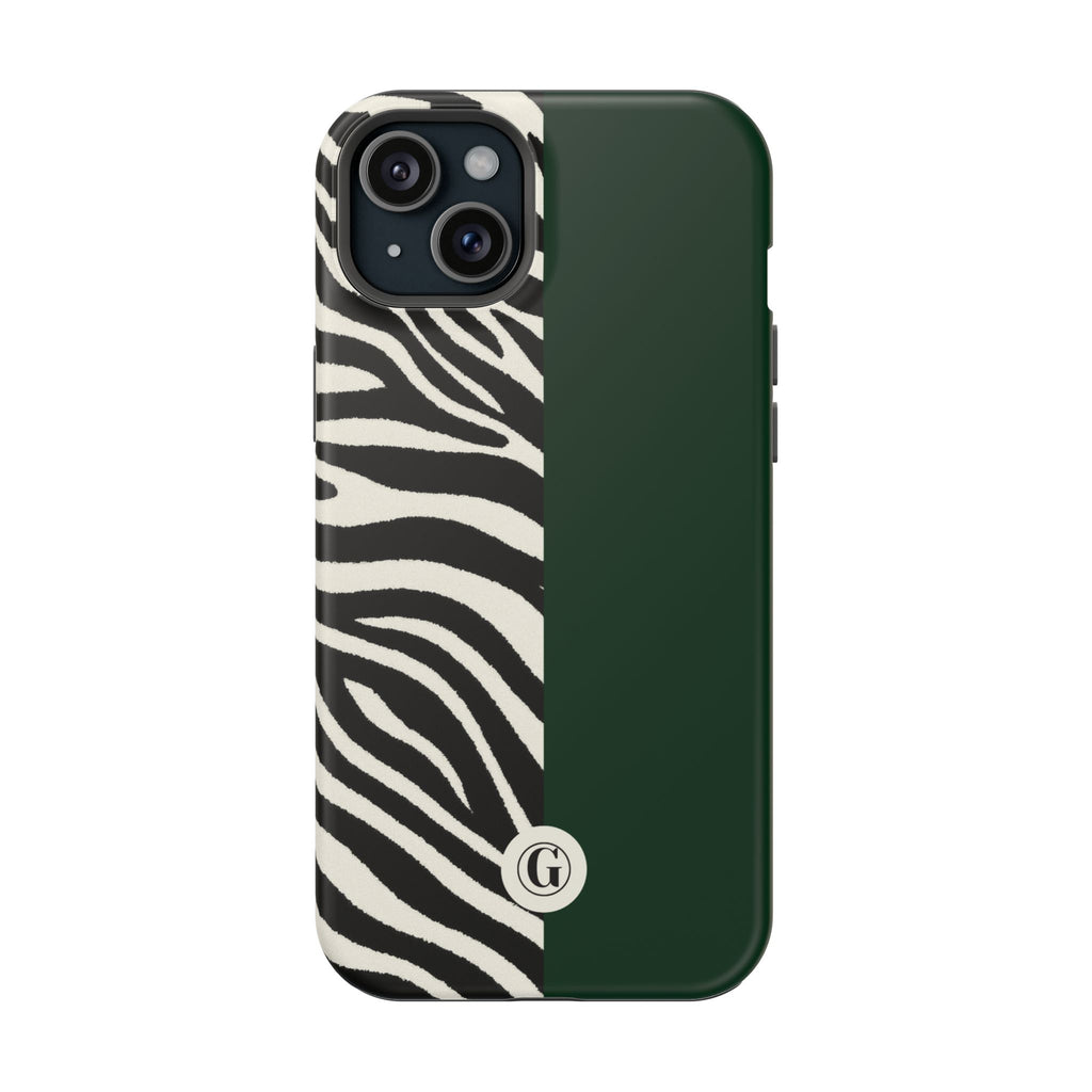Zebra Print x Emerald Green Phone Case