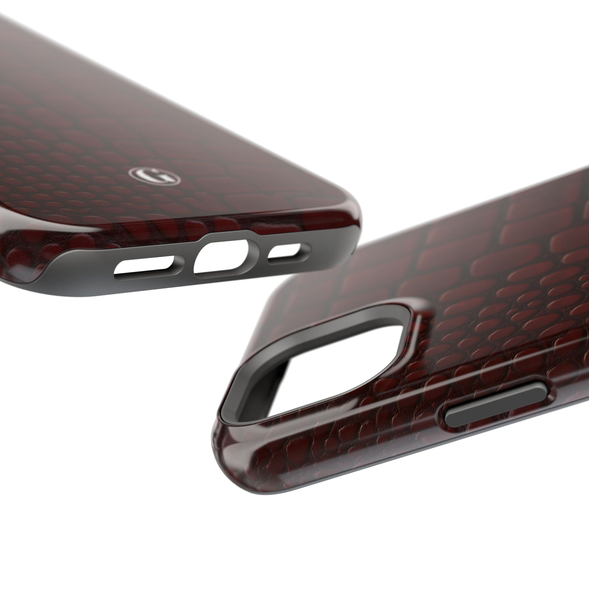 Burgundy Crocodile Print Phone Case