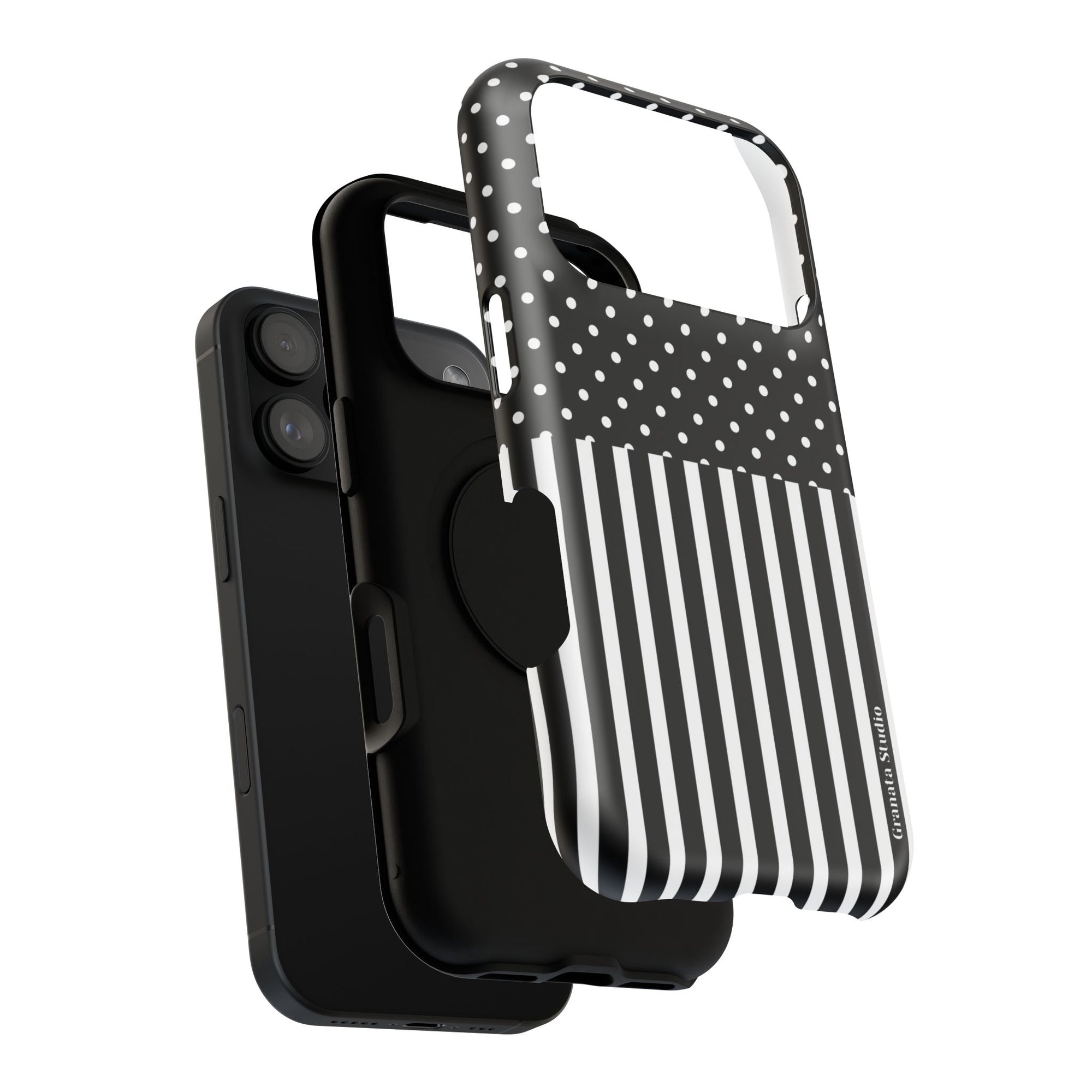 B&W Polka Dots x Stripes Phone Case