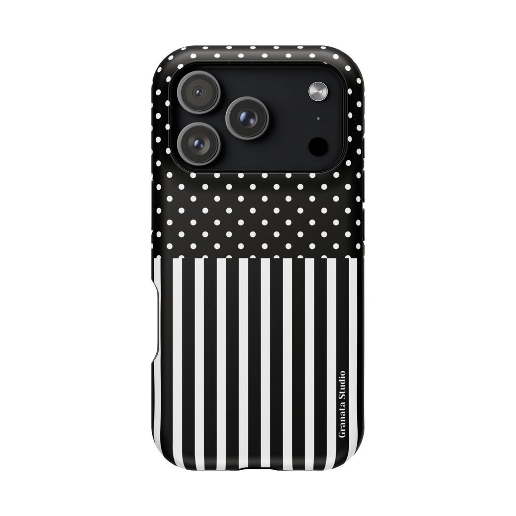 B&W Polka Dots x Stripes Phone Case