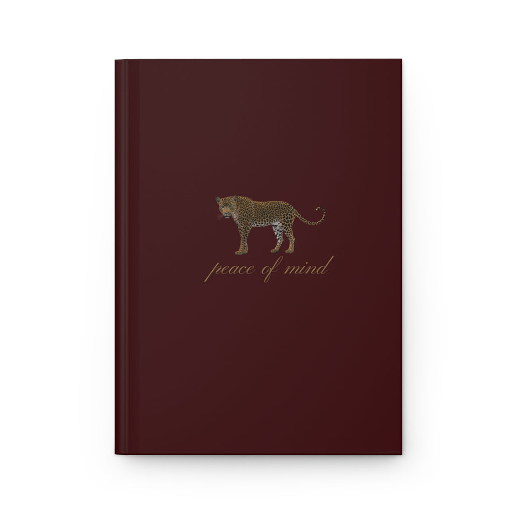 Hardcover Journal — 'Peace of Mind' Cheetah Burgundy