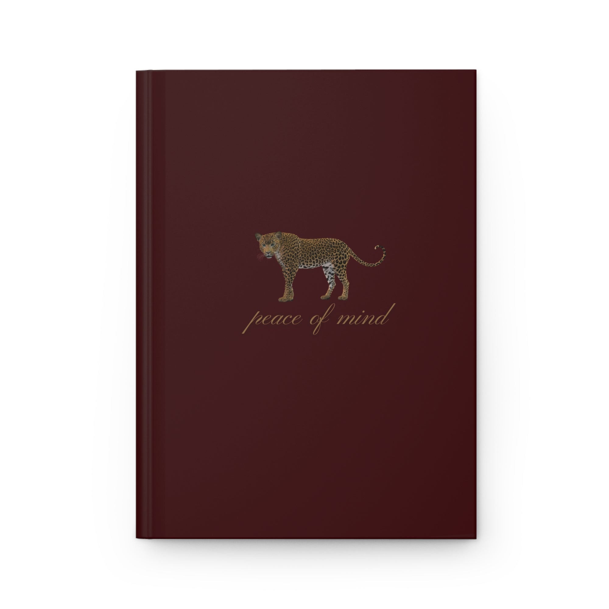 Hardcover Journal — 'Peace of Mind' Cheetah Burgundy