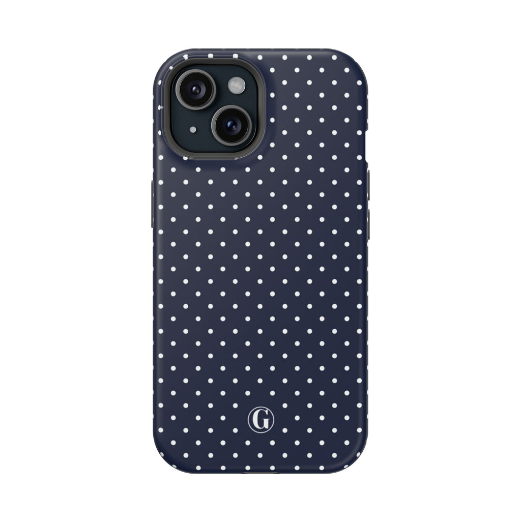 Navy Blue Polka Dots Phone Case