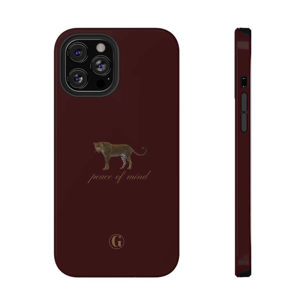 Burgundy 'Peace of Mind' Panther Phone Case