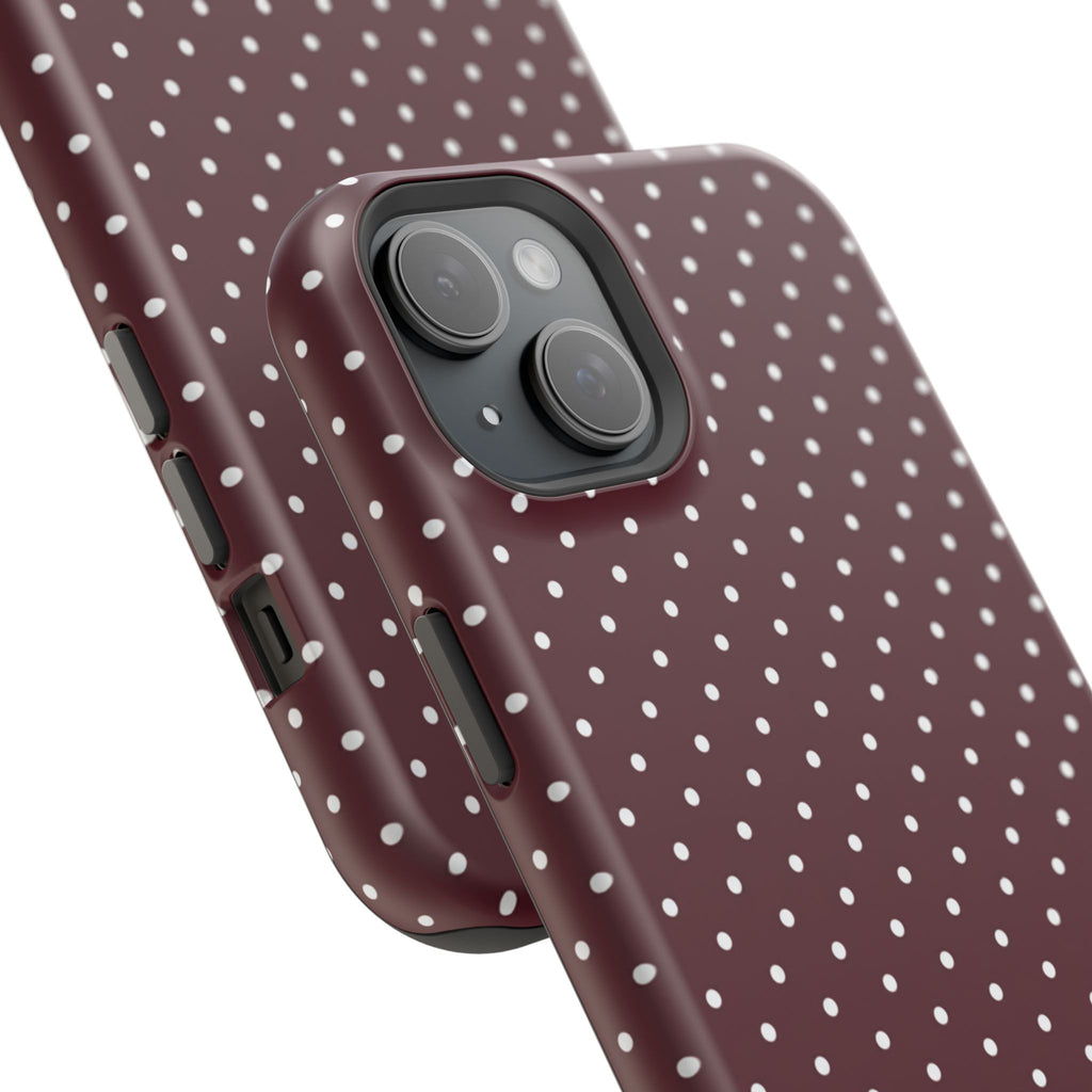 Burgundy Polka Dots Phone Case