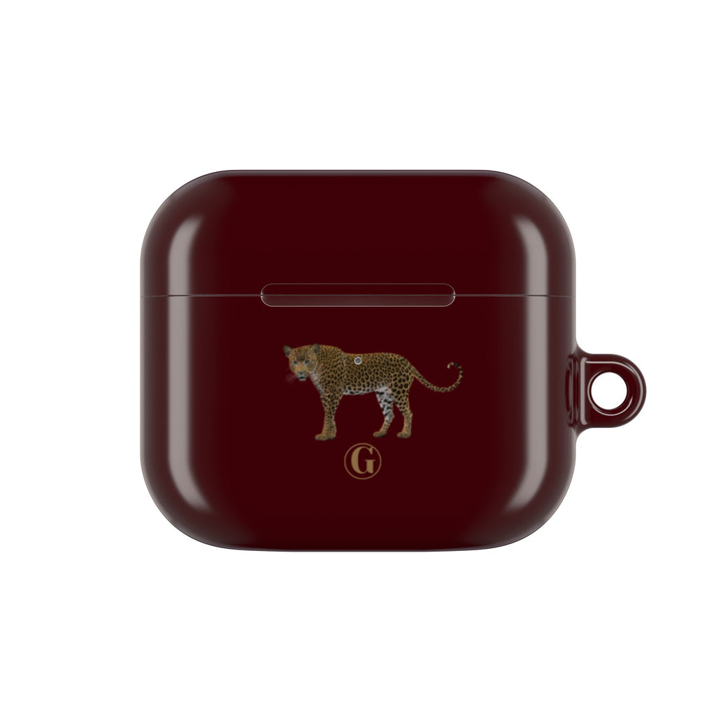 Burgundy Panther AirPod Cases