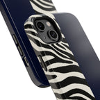 Zebra Print x Navy Blue Phone Case