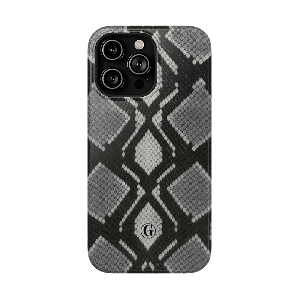 Grey Snakeskin Print Phone Case
