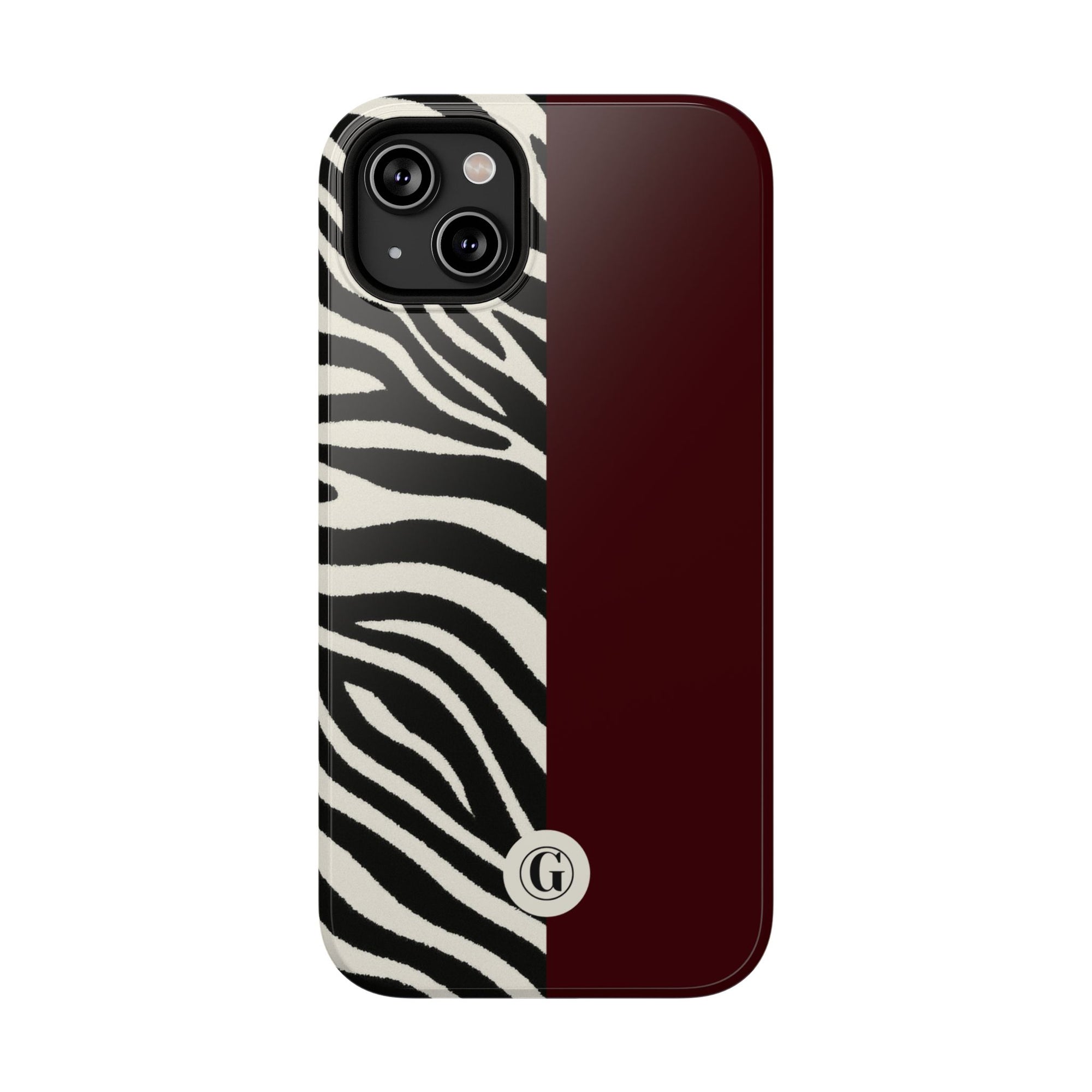 Zebra Print x Burgundy Phone Case