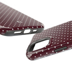 Burgundy Polka Dots Phone Case