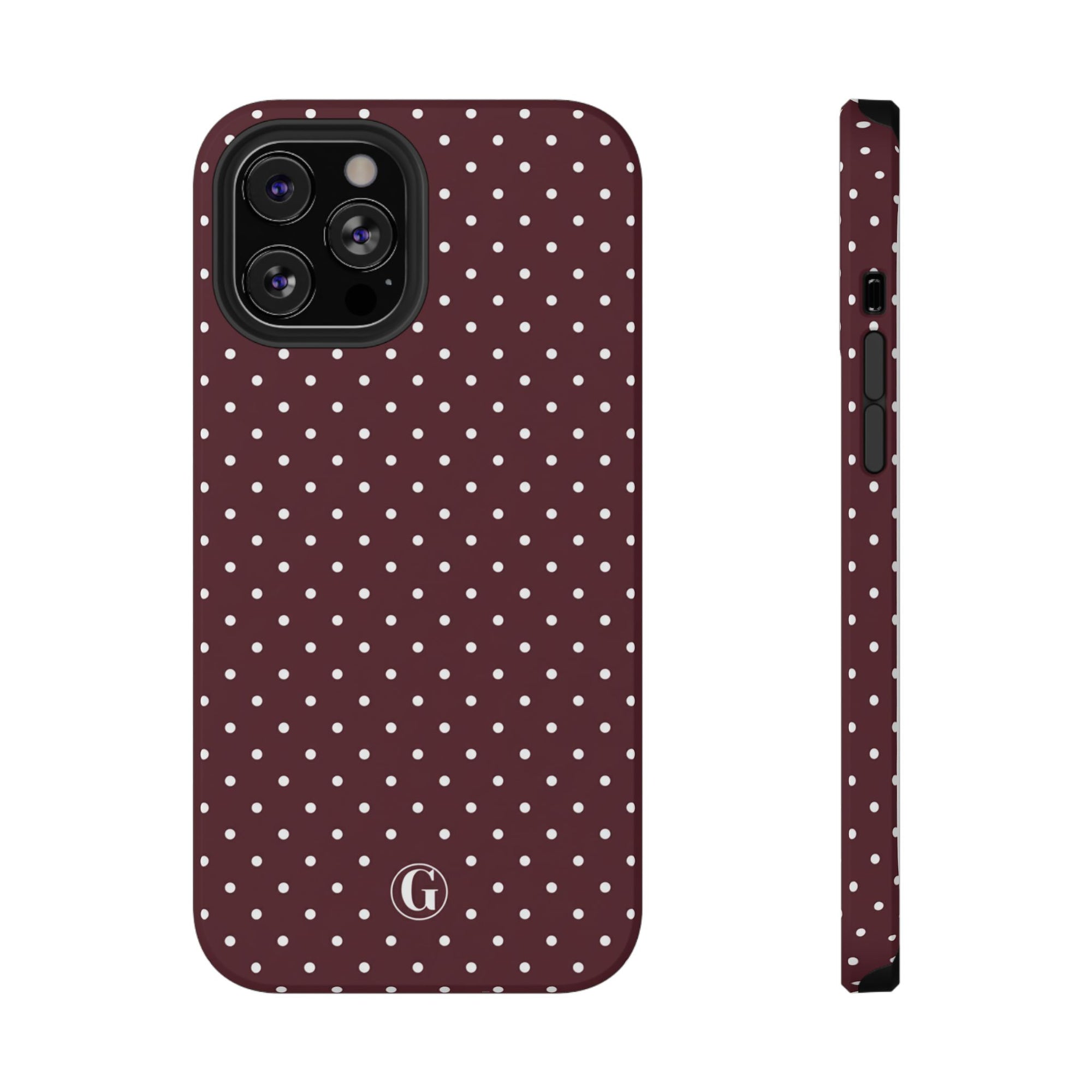 Burgundy Polka Dots Phone Case