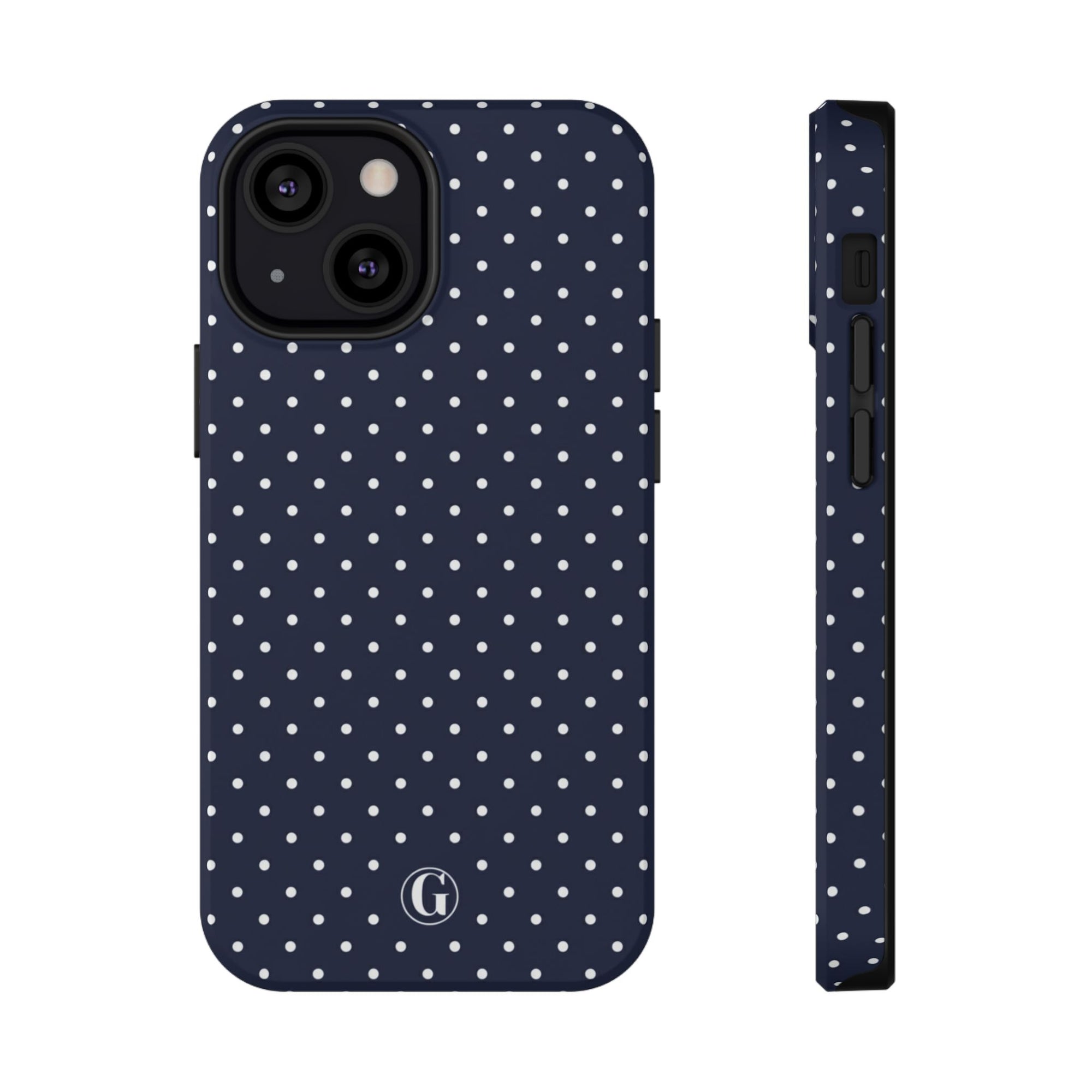 Navy Blue Polka Dots Phone Case