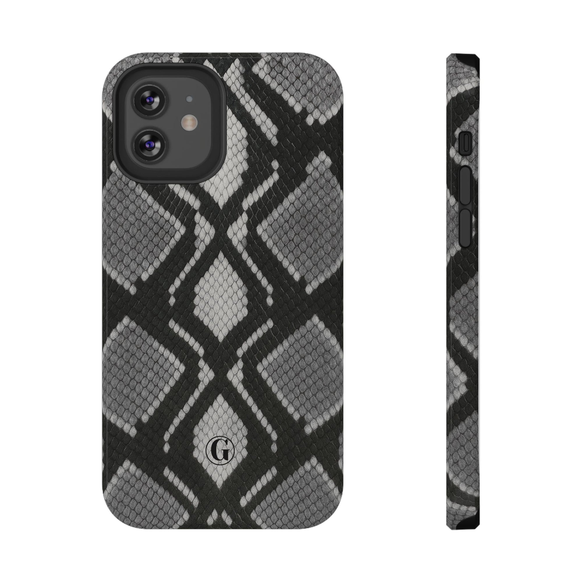 Grey Snakeskin Print Phone Case