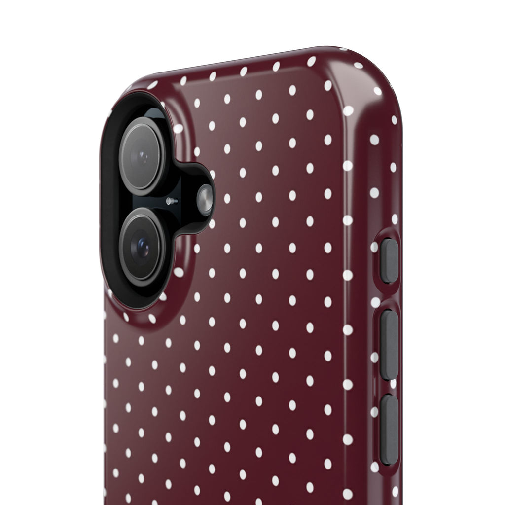 Burgundy Polka Dots Phone Case