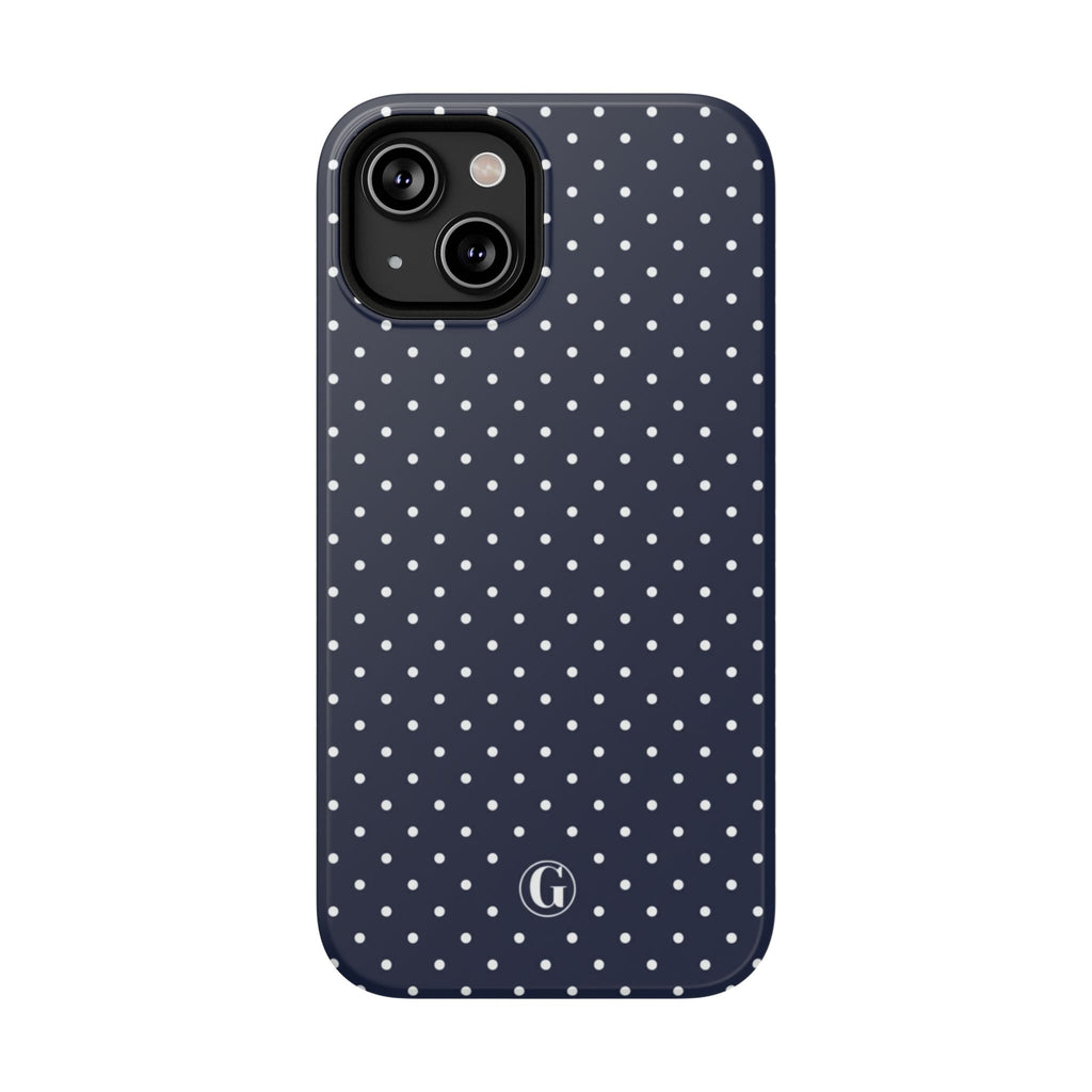 Navy Blue Polka Dots Phone Case
