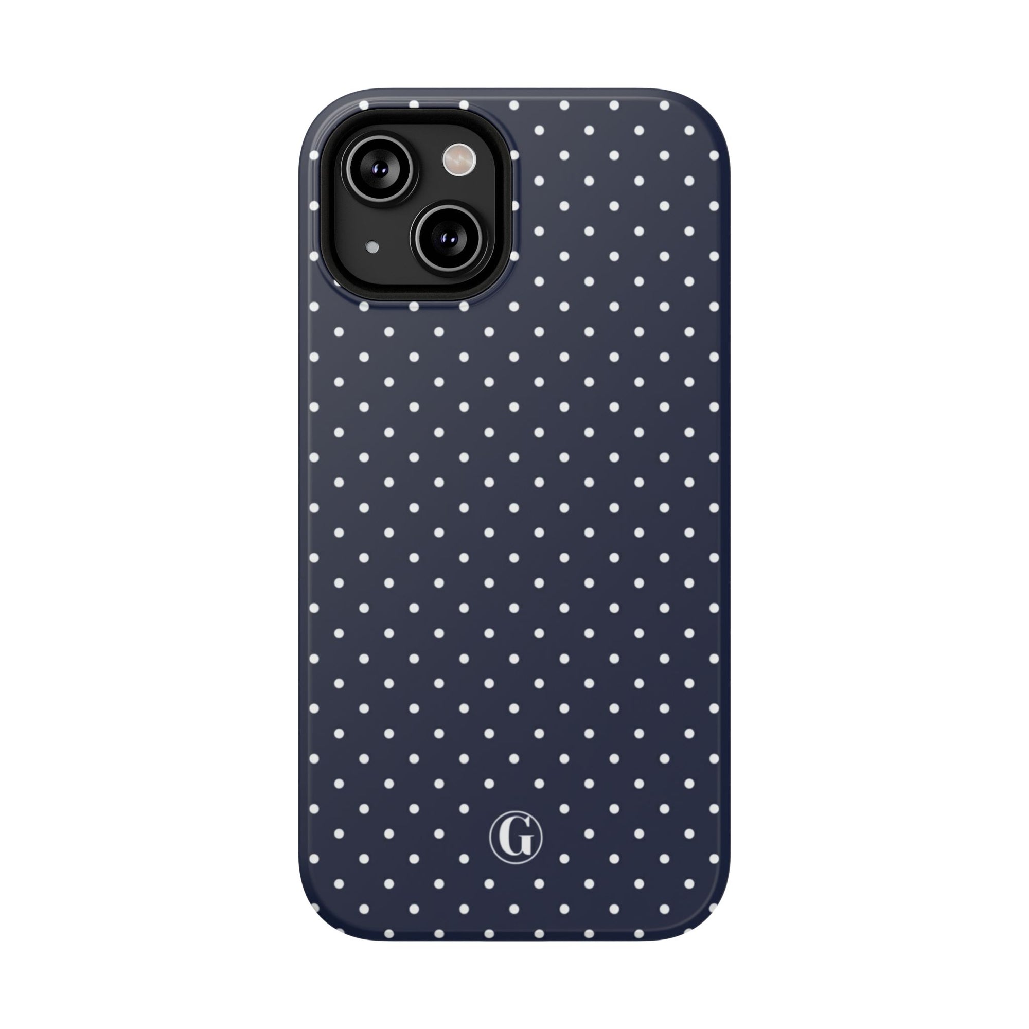 Navy Blue Polka Dots Phone Case