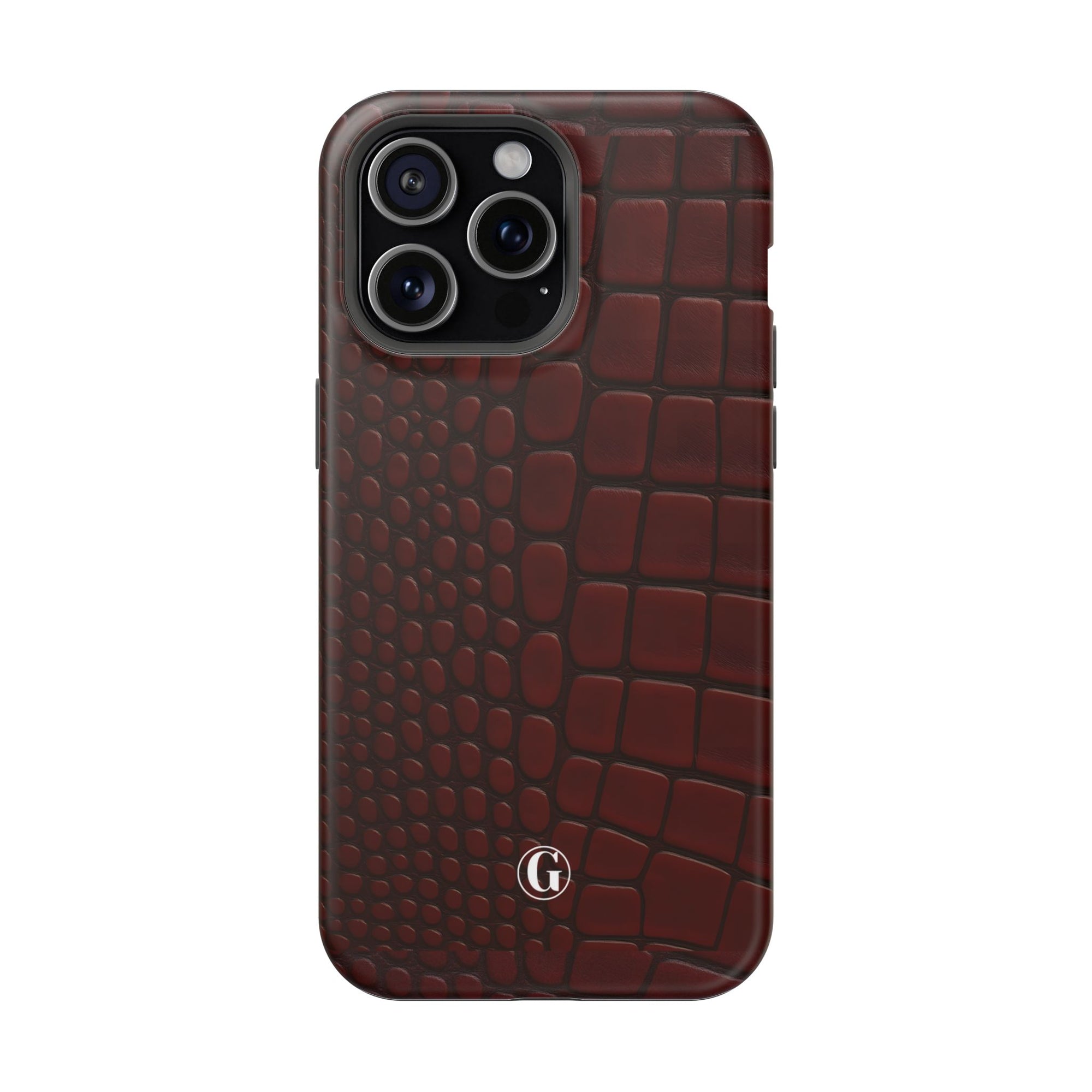 Burgundy Crocodile Print Phone Case