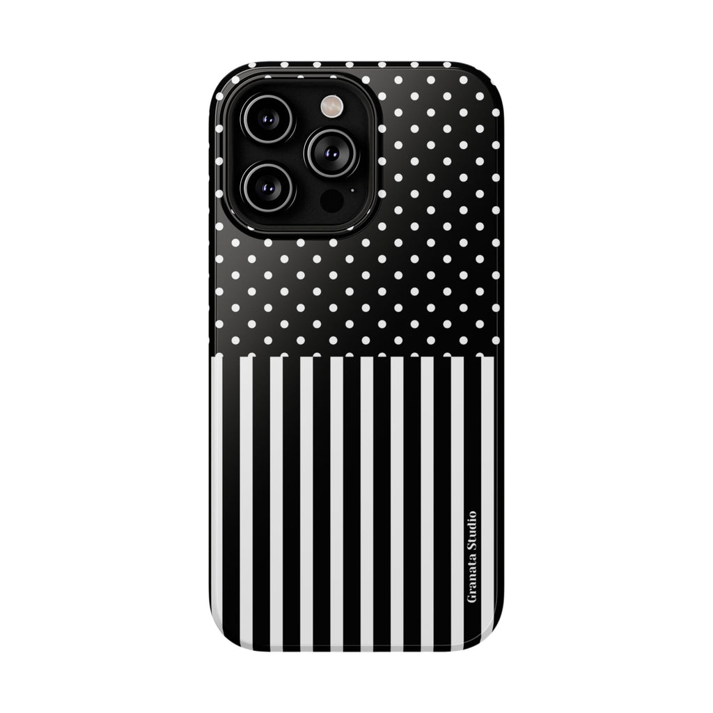 B&W Polka Dots x Stripes Phone Case
