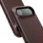 Burgundy Crocodile Print Phone Case