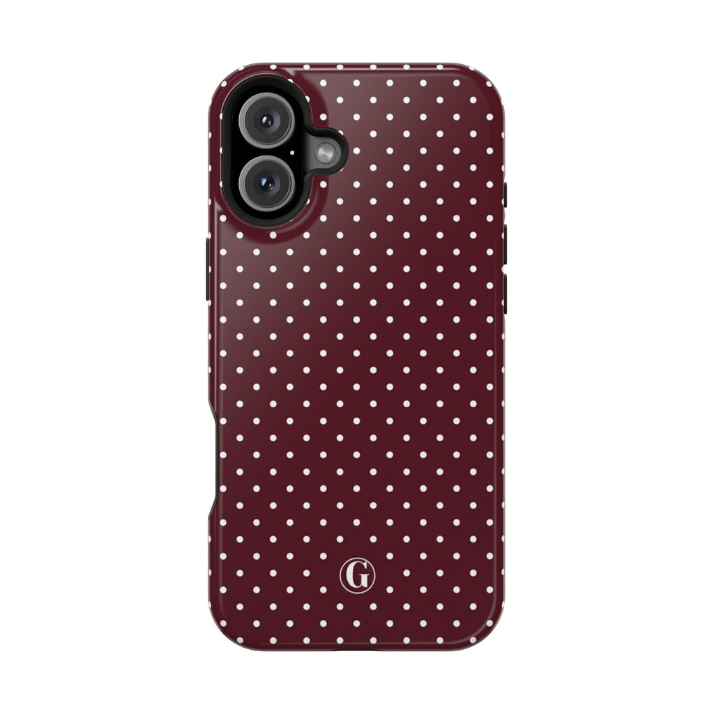 Burgundy Polka Dots Phone Case