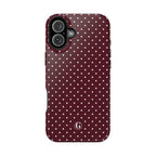 Burgundy Polka Dots Phone Case