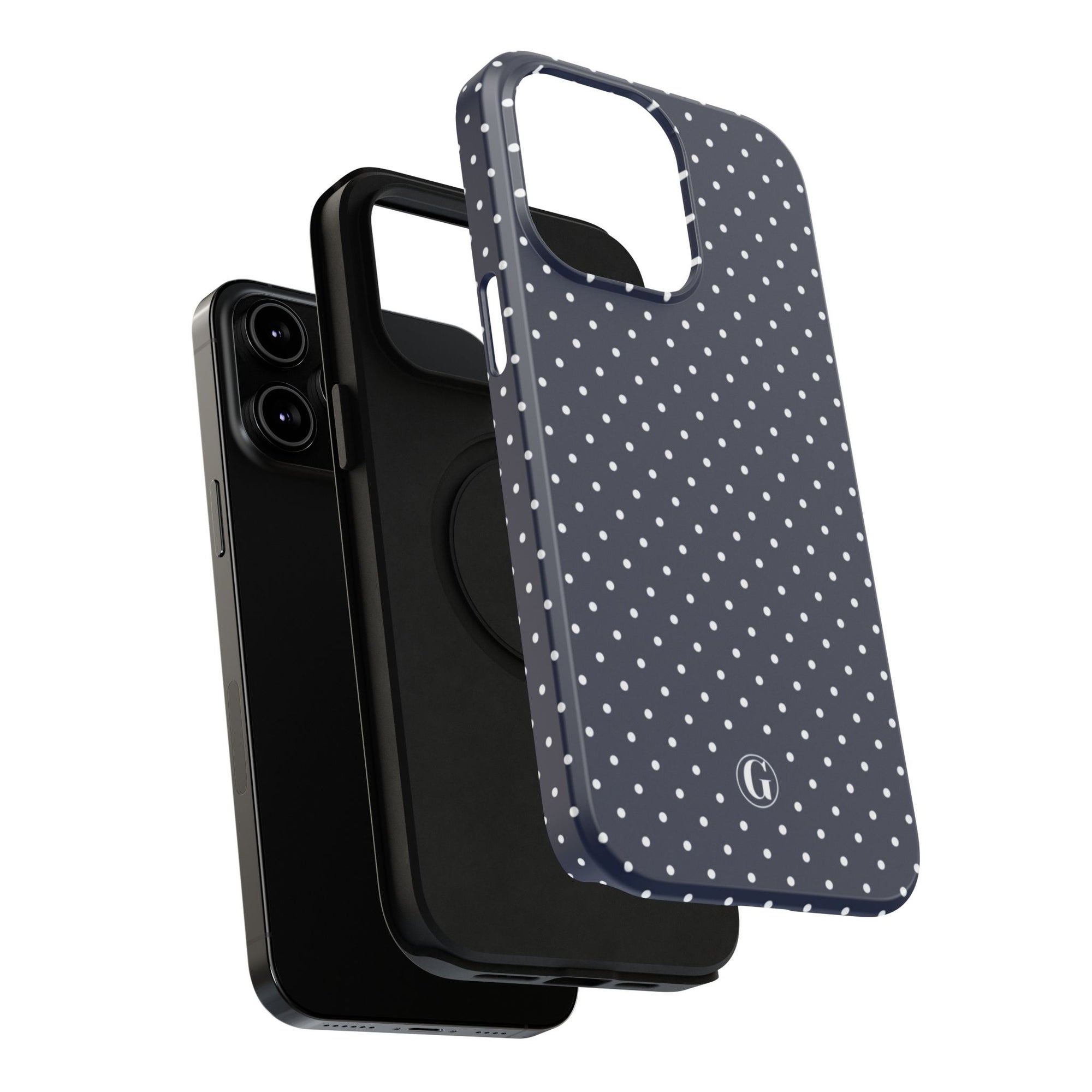 Navy Blue Polka Dots Phone Case