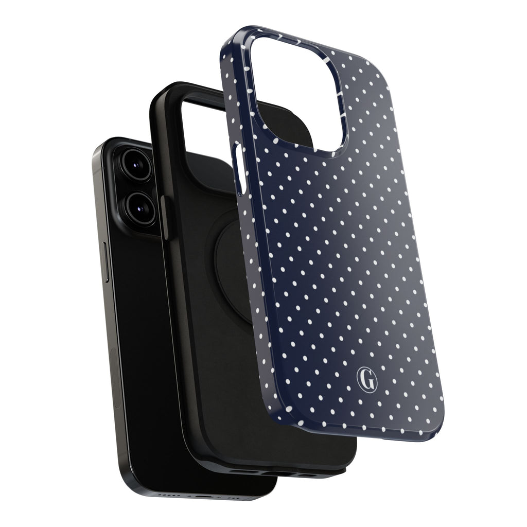 Navy Blue Polka Dots Phone Case