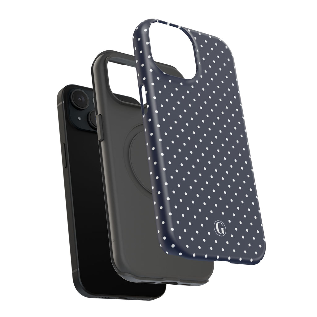 Navy Blue Polka Dots Phone Case
