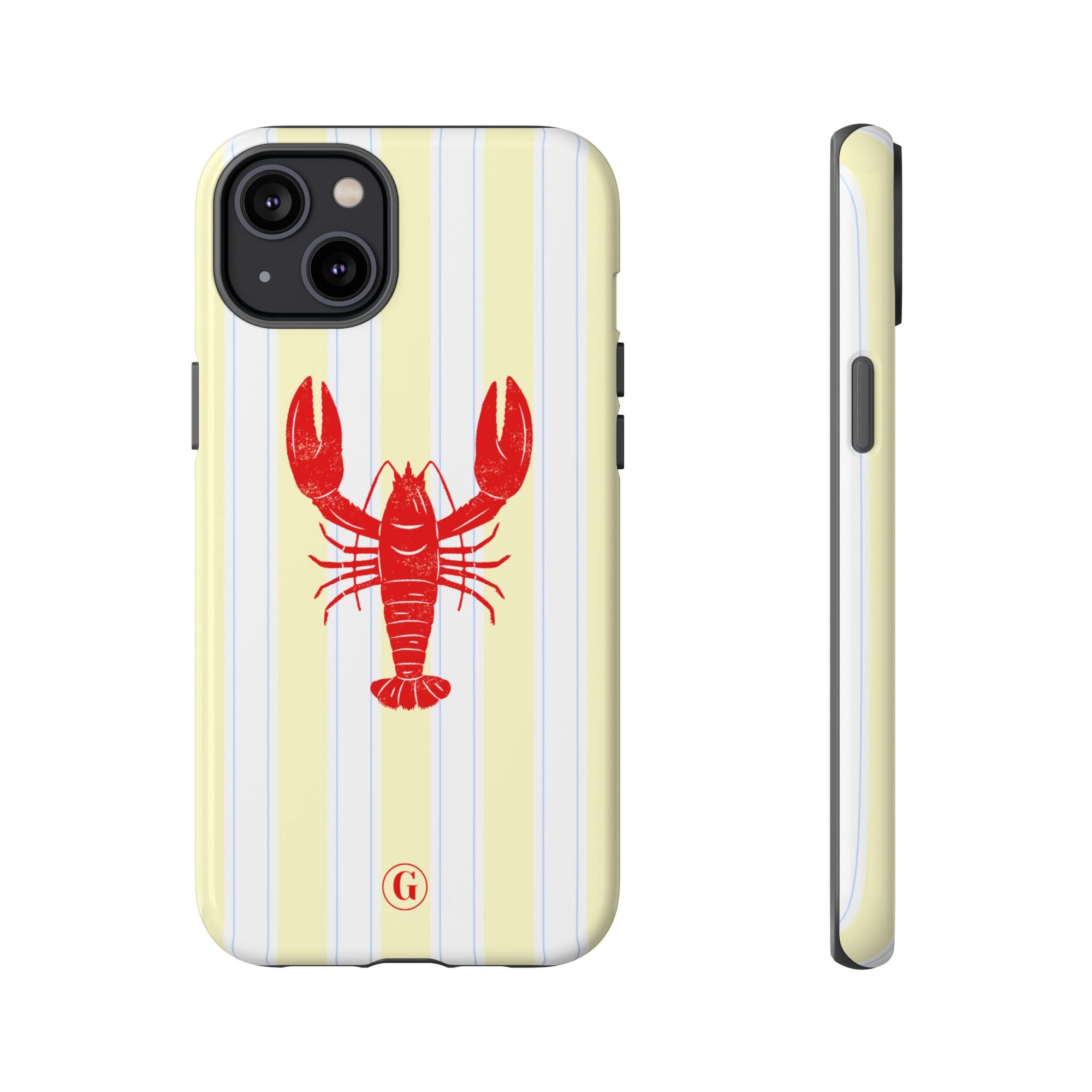 Yellow Stripes & Crawfish Phone Case