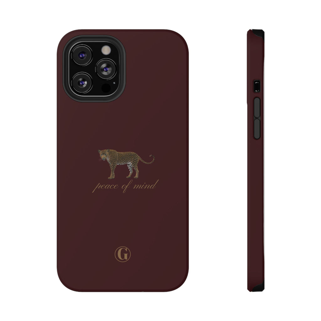 Burgundy 'Peace of Mind' Panther Phone Case