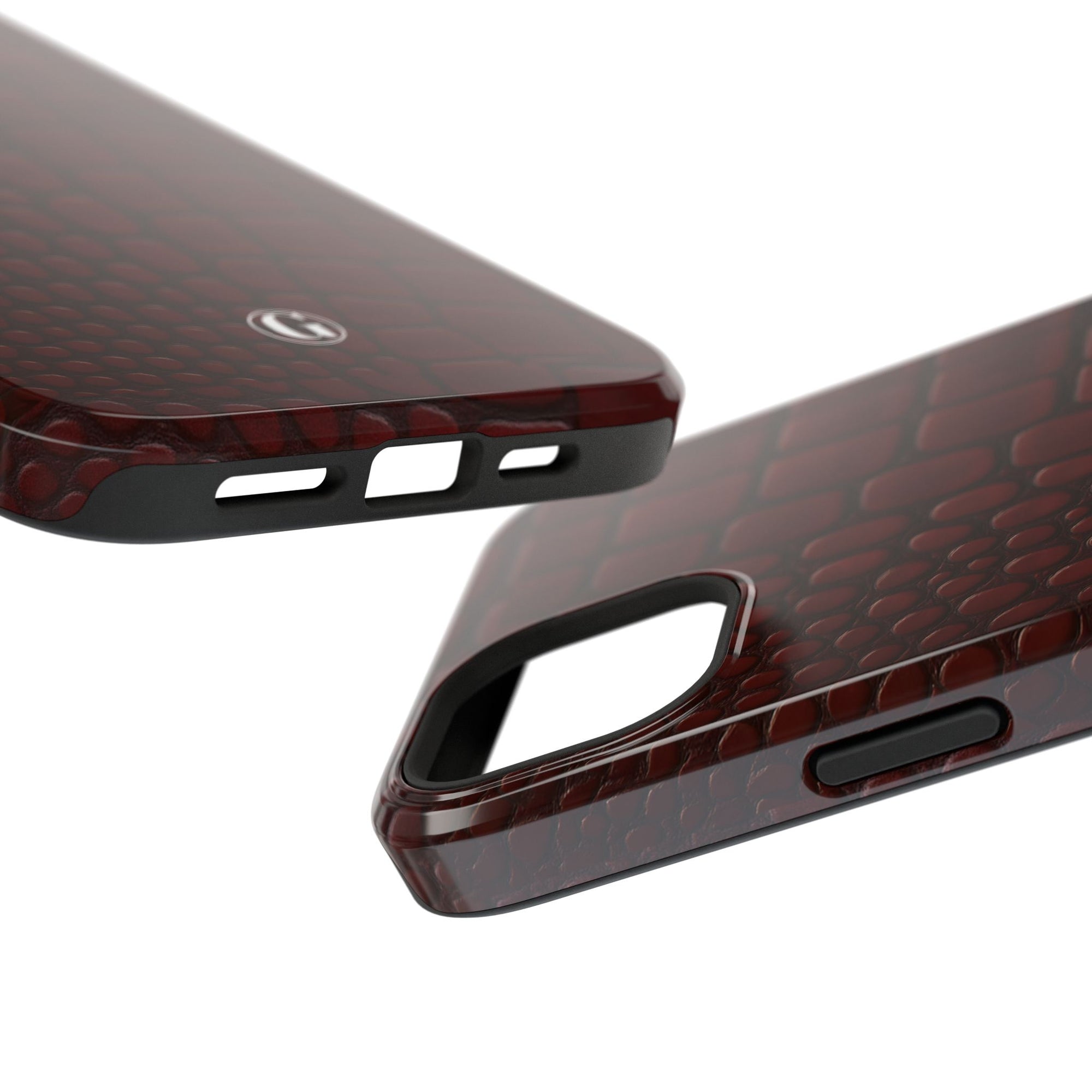 Burgundy Crocodile Print Phone Case