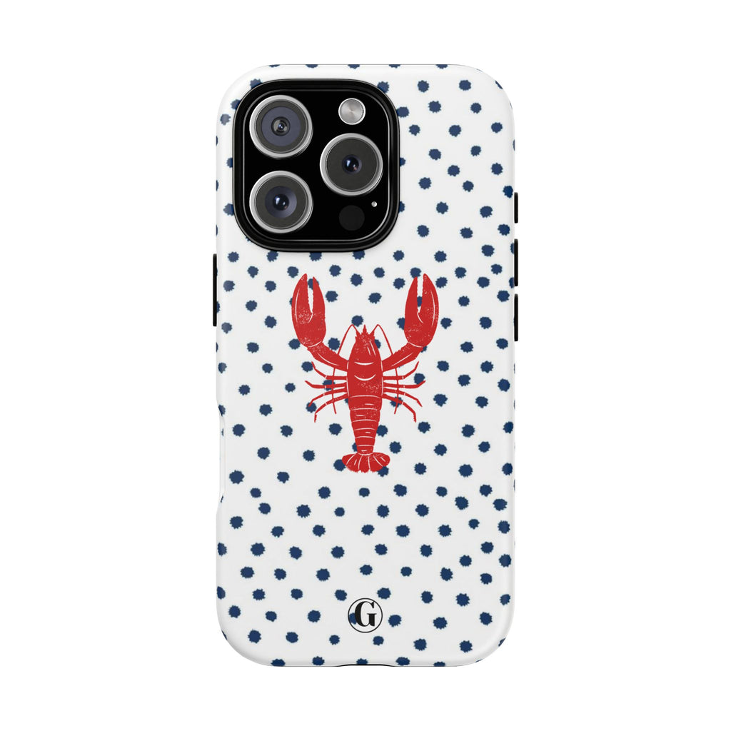 Crawfish on Blue Dots Phone Case