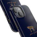 Navy Blue 'Peace of Mind' Panther Phone Case