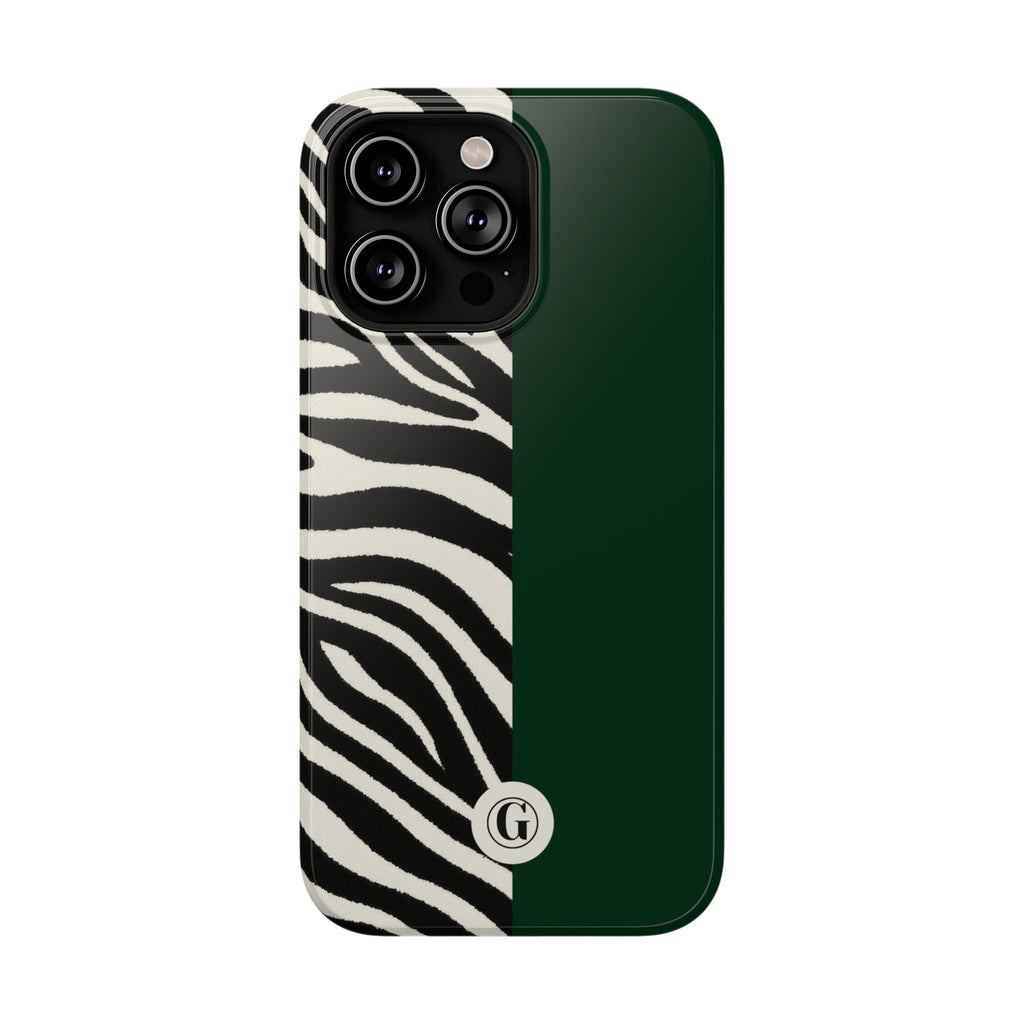 Zebra Print x Emerald Green Phone Case