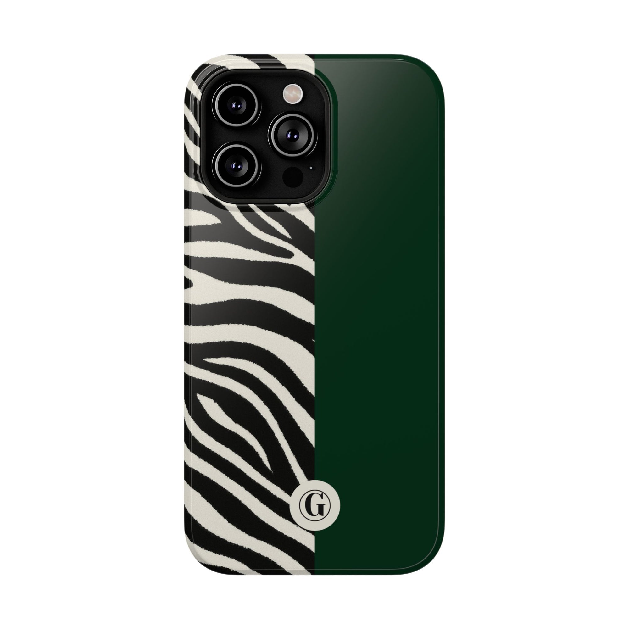 Zebra Print x Emerald Green Phone Case