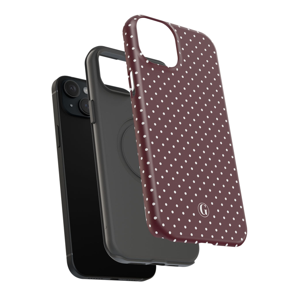 Burgundy Polka Dots Phone Case
