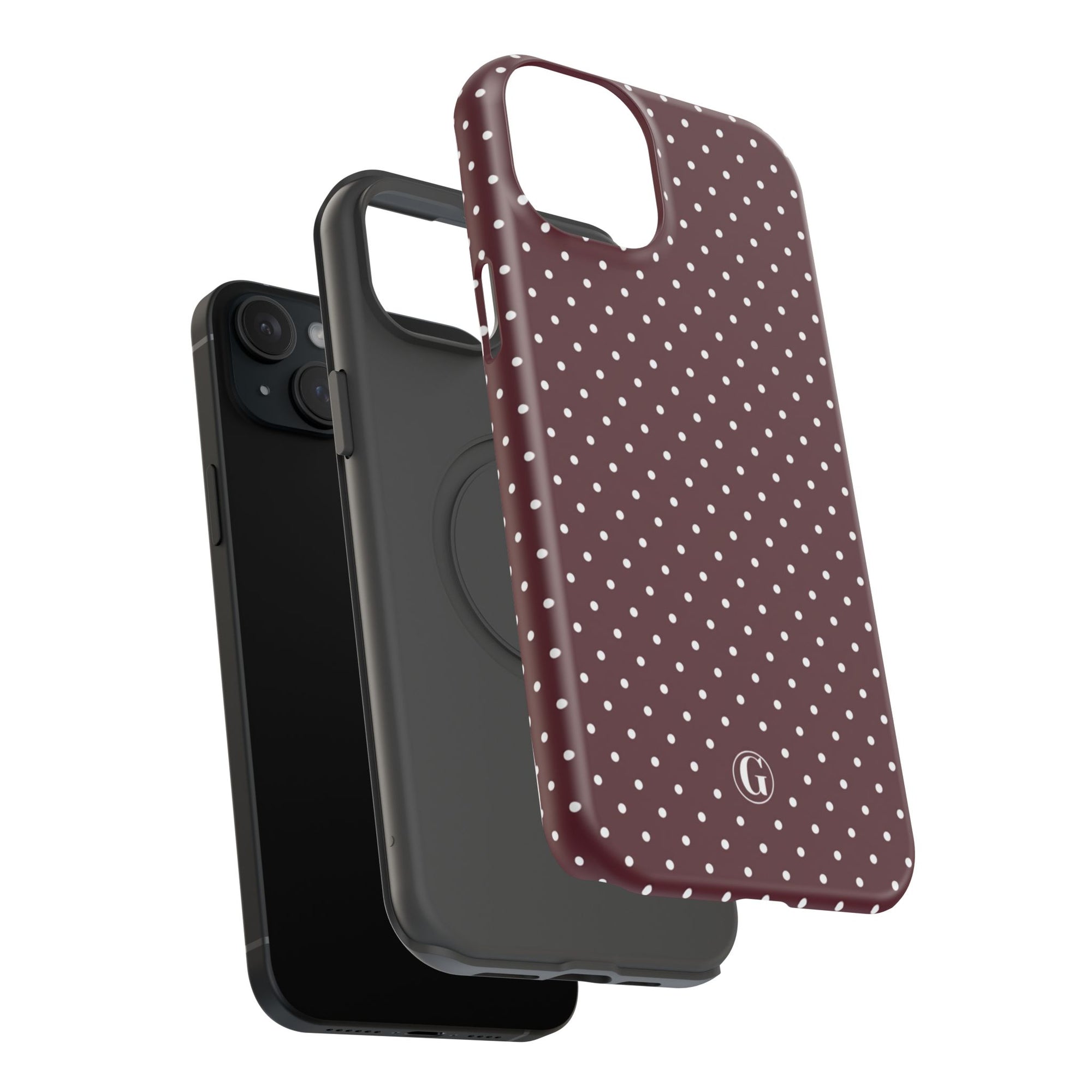 Burgundy Polka Dots Phone Case