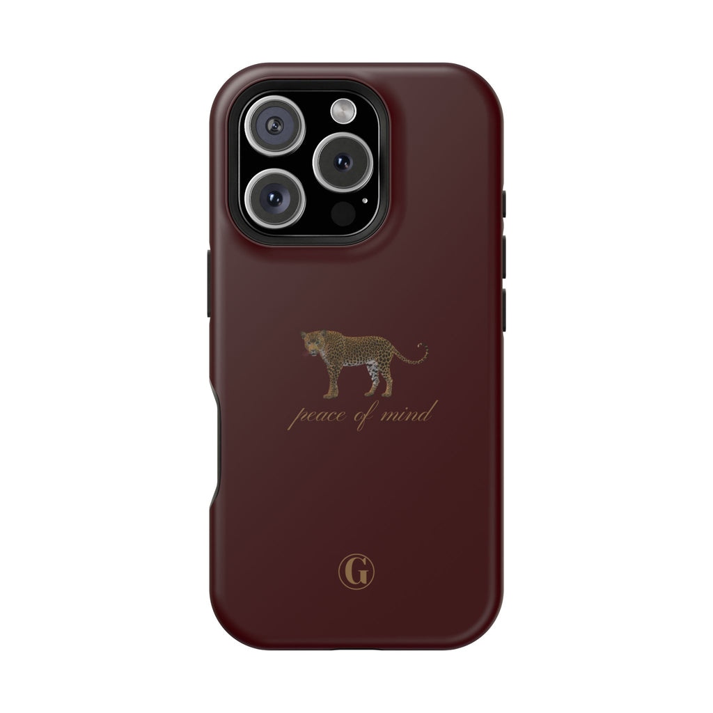 Burgundy 'Peace of Mind' Panther Phone Case