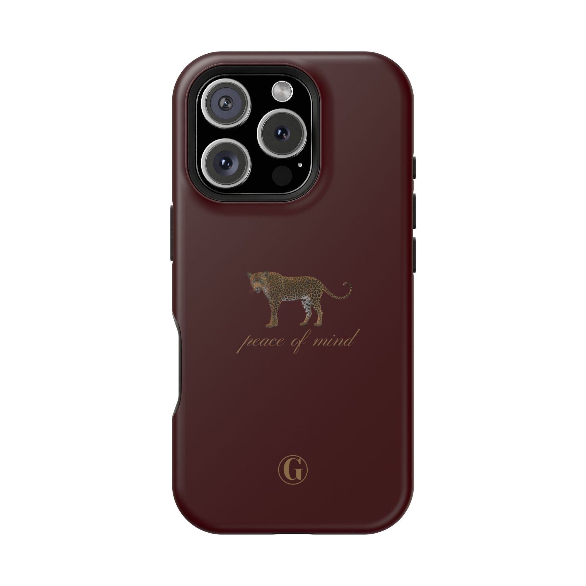 Burgundy 'Peace of Mind' Panther Phone Case