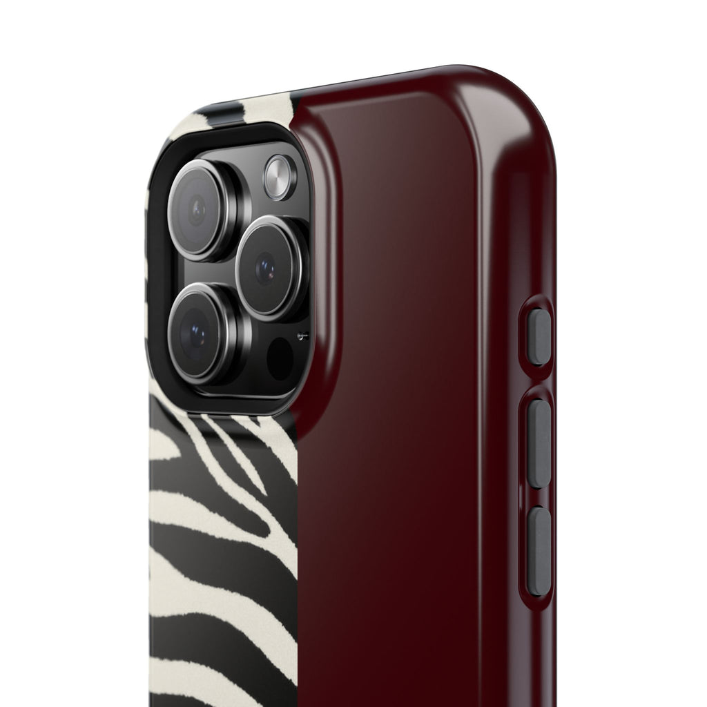 Zebra Print x Burgundy Phone Case