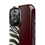 Zebra Print x Burgundy Phone Case
