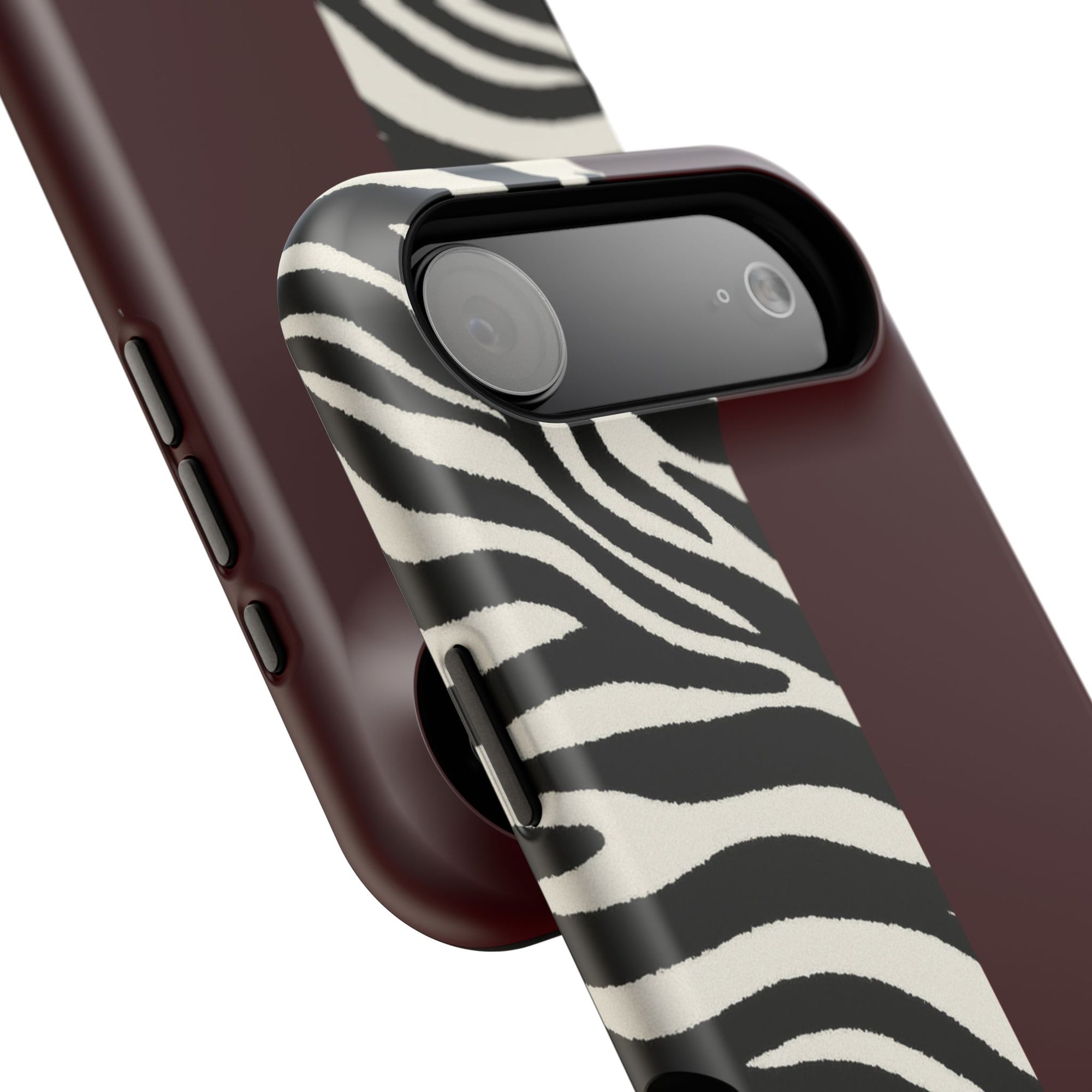 Zebra Print x Burgundy Phone Case
