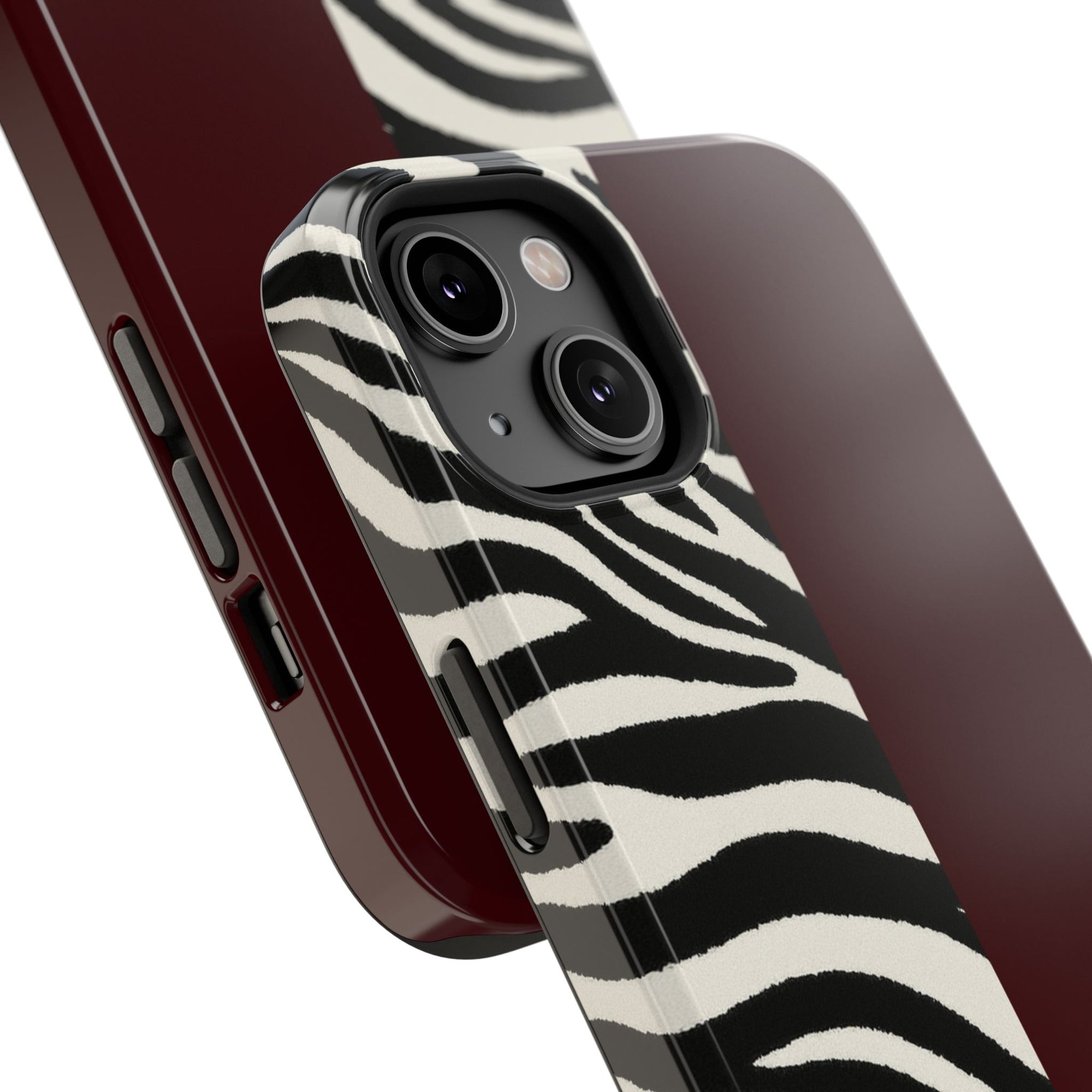 Zebra Print x Burgundy Phone Case