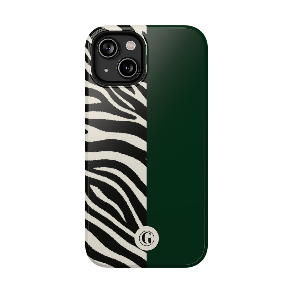 Zebra Print x Emerald Green Phone Case