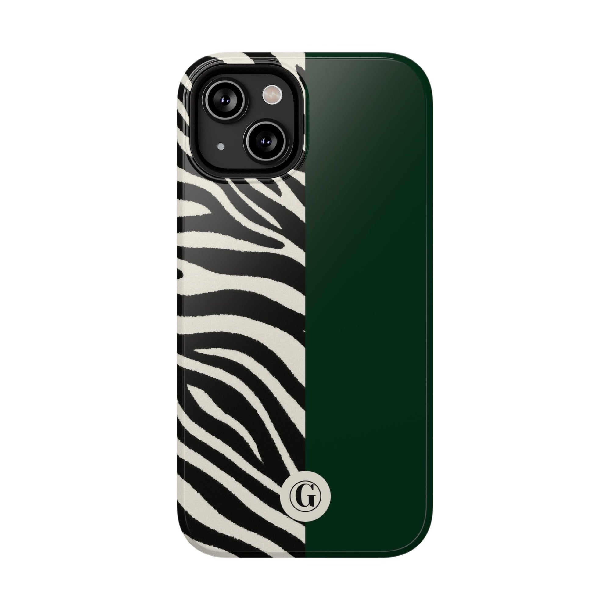 Zebra Print x Emerald Green Phone Case