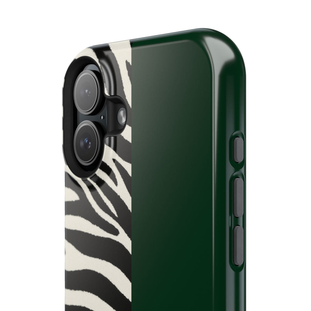 Zebra Print x Emerald Green Phone Case