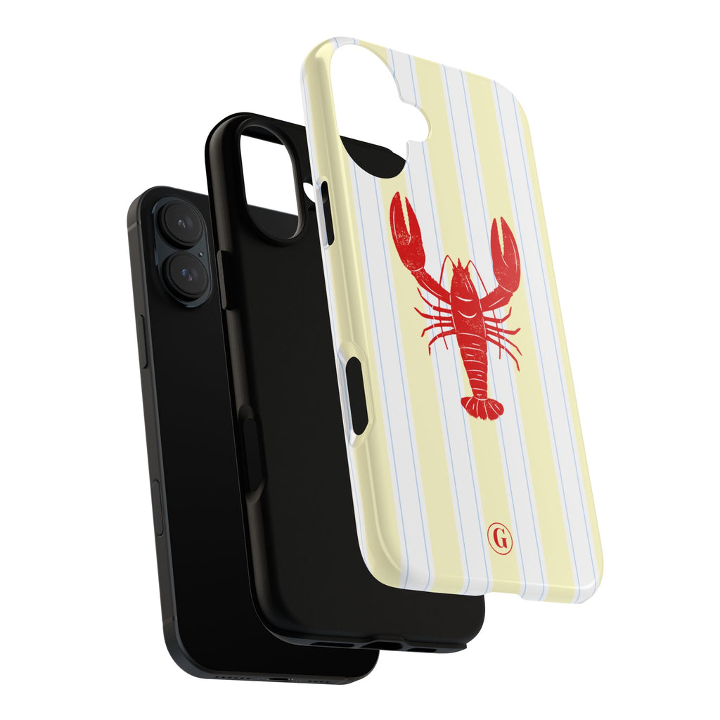 Yellow Stripes & Crawfish Phone Case