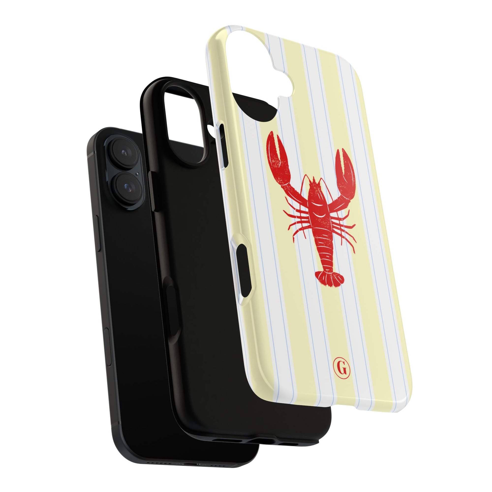 Yellow Stripes & Crawfish Phone Case