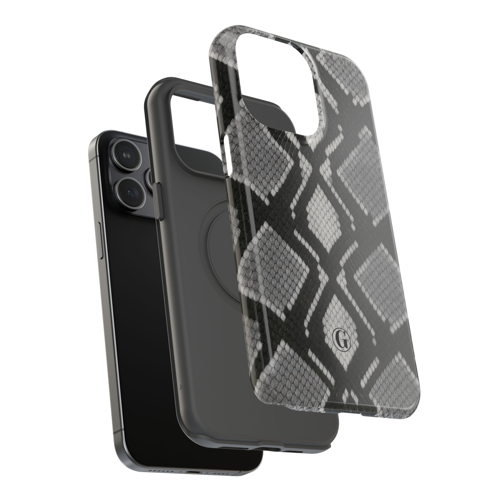 Grey Snakeskin Print Phone Case
