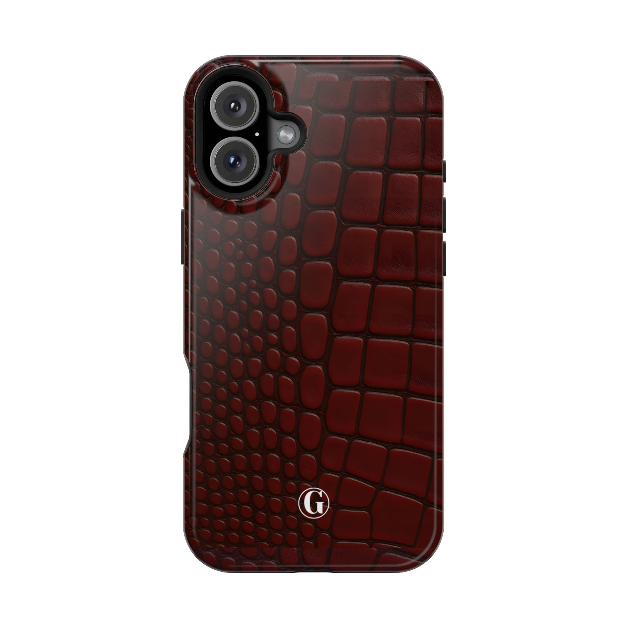 Burgundy Crocodile Print Phone Case